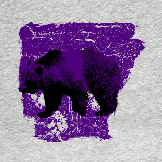 Messy Arkansas Purple Bear by rt-shirts